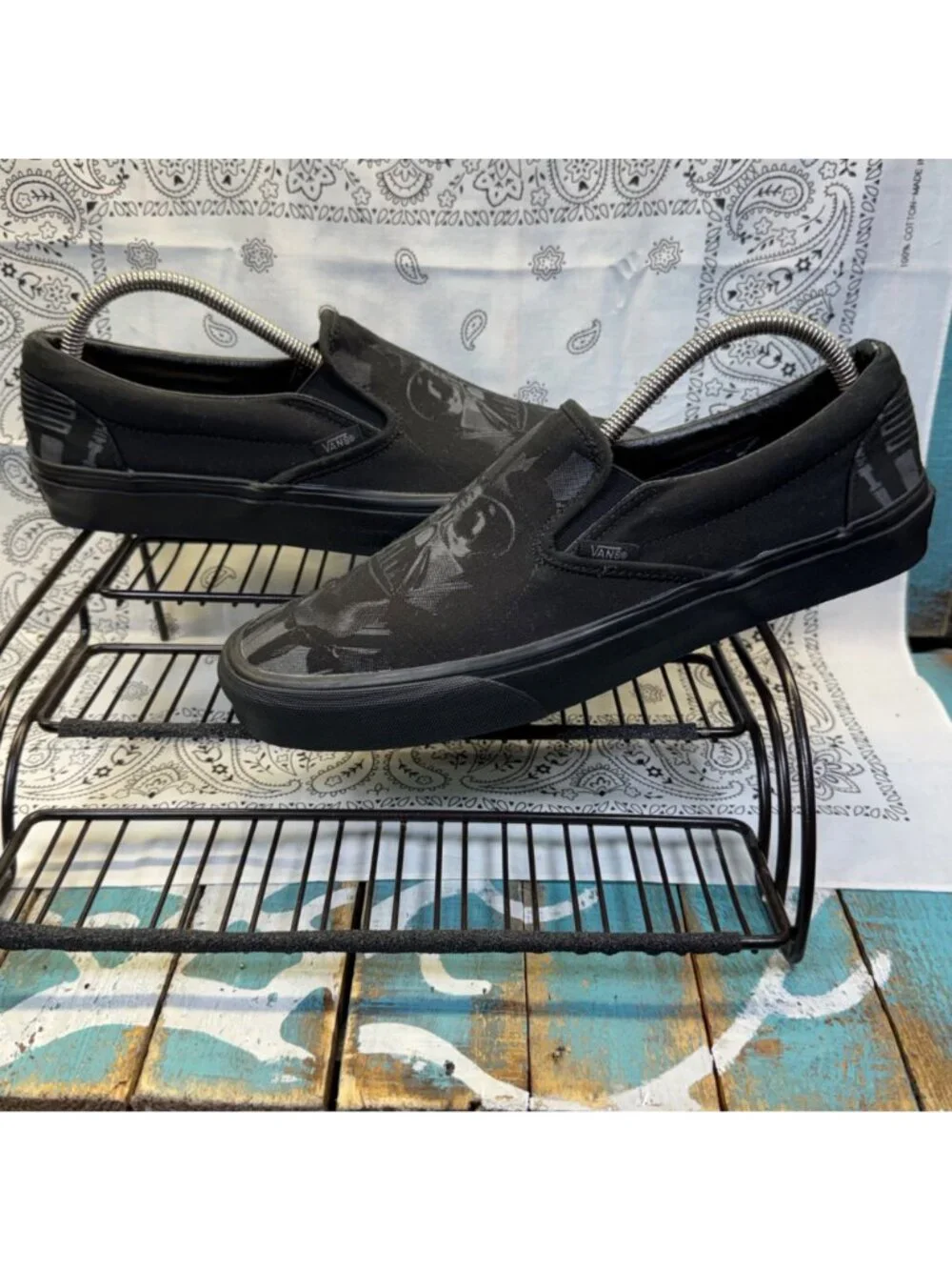 Vans x Star Wars Darth Vader Classic Slip On Shoes Black Men's Sz 10.5 EUC